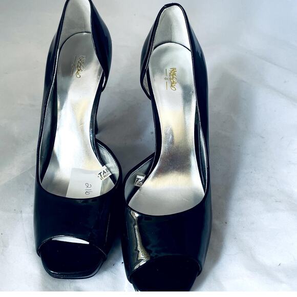 Mossimo Size 8.5 Black open toe 4.5" high heel - Picture 2 of 10
